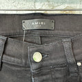 Amiri MX1 Black Leather Black Denim Jeans Sz 28