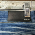 Amiri Plain Blue Honeycomb Denim Jeans Sz 28