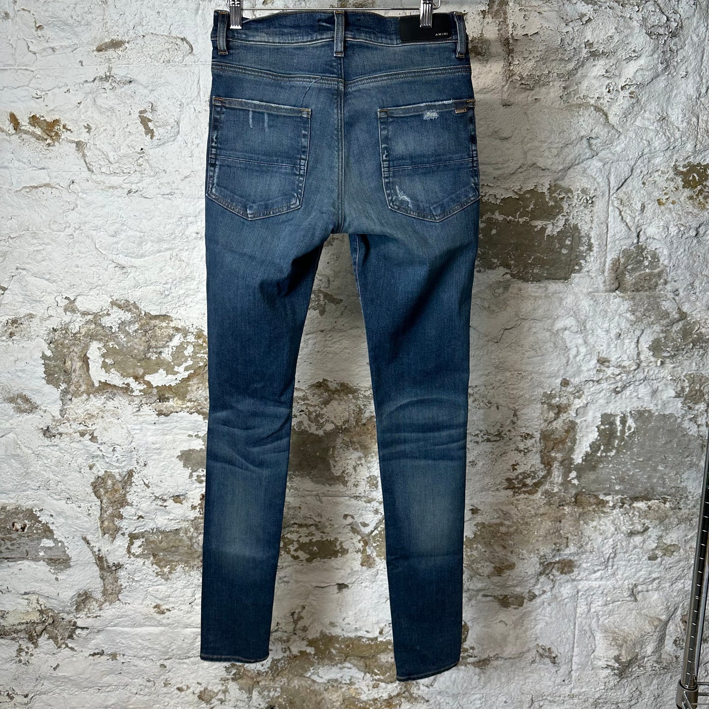 Amiri Knee Hole Dark Blue Denim Jeans Sz 30