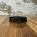 Louis Vuitton Silver Clip Black Bracelet Sz 19