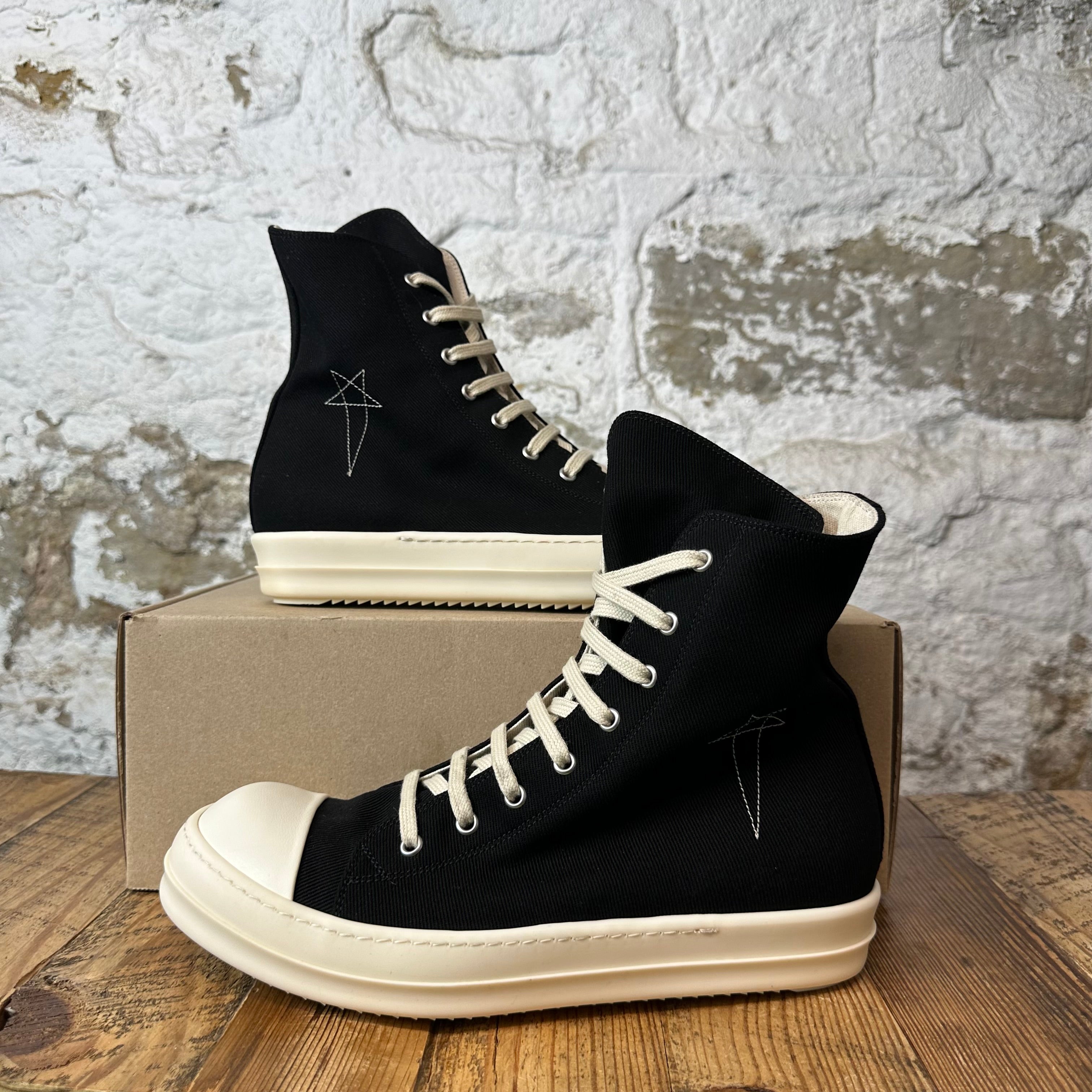Rick Owens High Pentastitch Black Milk Sneaker Sz 9.5 (42.5)