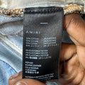 Amiri MX1 Black Leather Blue Denim Jeans Sz 34