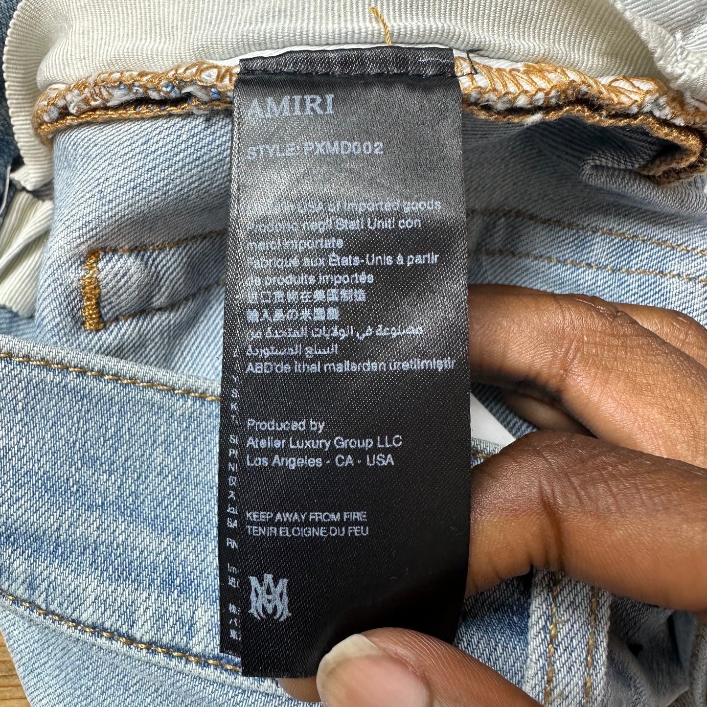 Amiri Plain Lightwash Blue Denim Jeans Sz 28