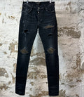 Amiri MX1 Camo Patch Black Deniim Jeans Sz 30