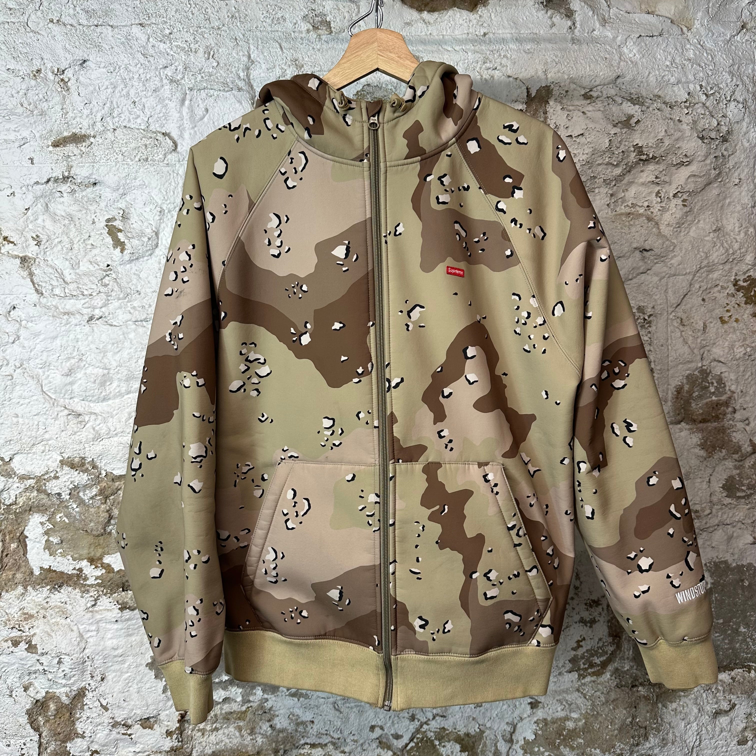 Supreme Chip Camo Windstopper Zip Up Jacket Sz L