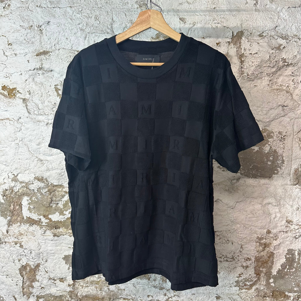 Amiri Checkered Towel Black T-Shirt Sz L