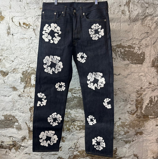 Denim Tears White CW Dark Blue Denim Jeans Sz 32