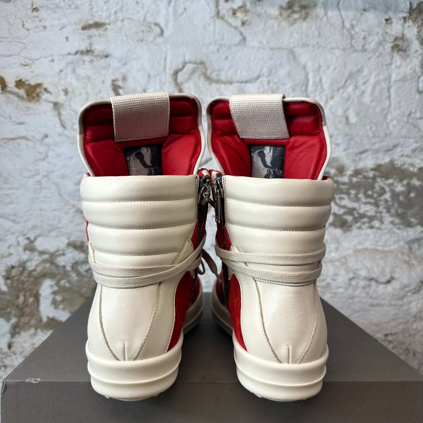 Rick Owens Geobasket Carnelian Milk Sneaker Sz 9 (42)