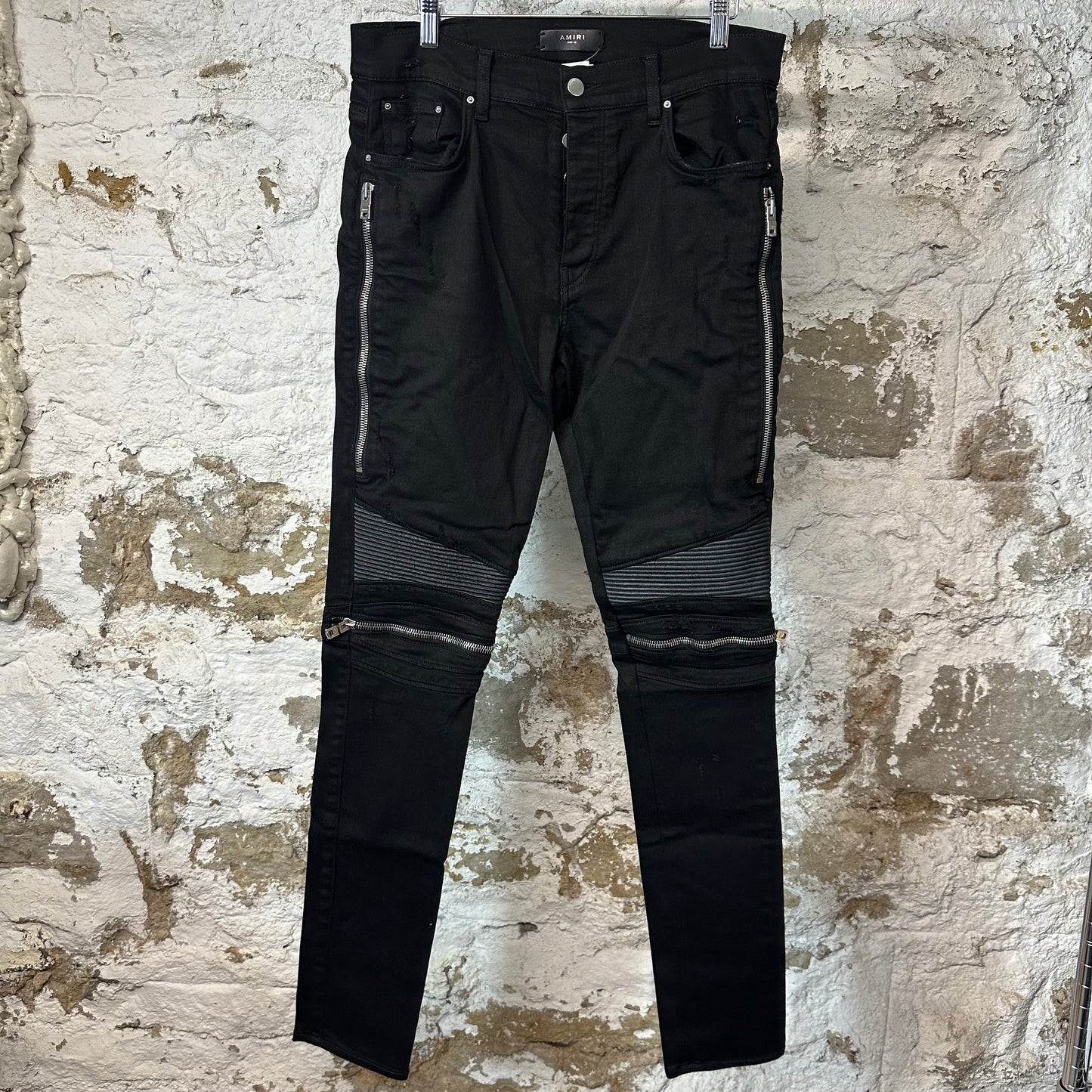 Amiri MX2 Black Patch Black Denim Jeans Sz 33