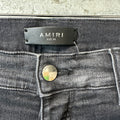 Amiri MX1 Maroon Glitter Grey Denim Jeans Sz 34