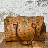 MCM Cognac Boston Bag