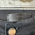 Amiri MX1 Black Leather Black Denim Jeans Sz 29