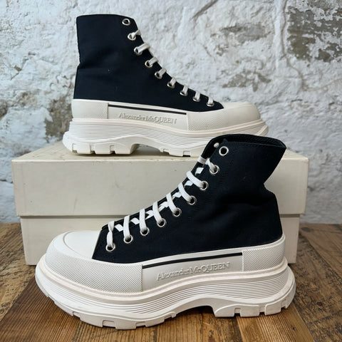 Alexander Mcqueen High Black White Tread Boot Sz 8 (41)