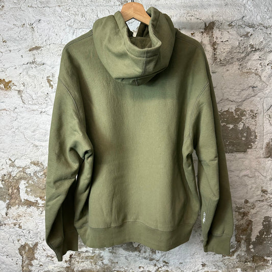 Supreme Khaki Green Box Logo Hoodie Sz M