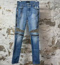 Amiri MX2 Green Paisley Blue Denim Jeans Sz 31