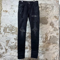 Amiri MX1 Black White Woven Black Denim Jeans Sz 33