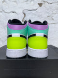 Air Jordan 1 Mid Pastel Black Toe Sz 6.5Y