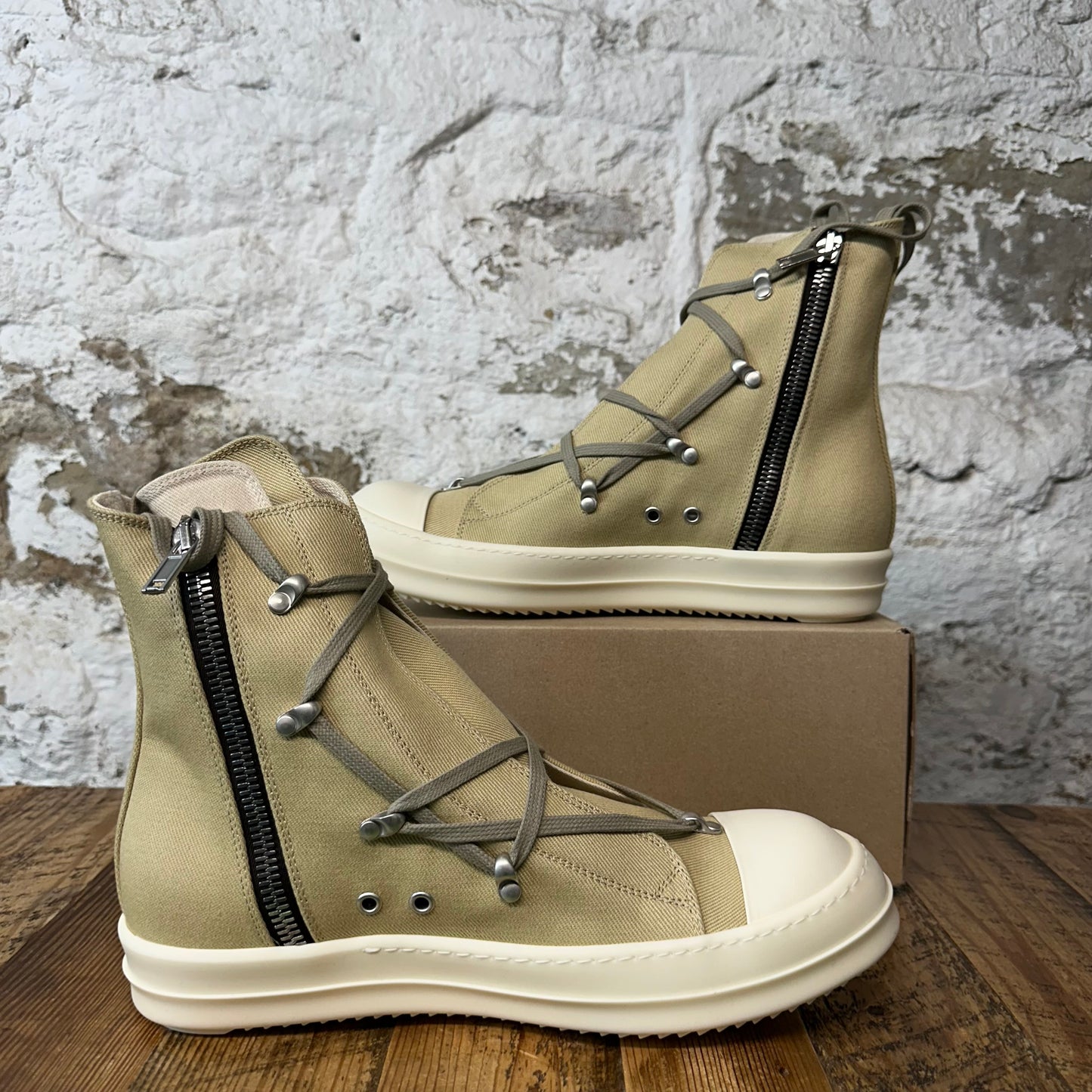 Rick Owens High DRKSHDW Hexa Parchment Milk Sneaker DS
