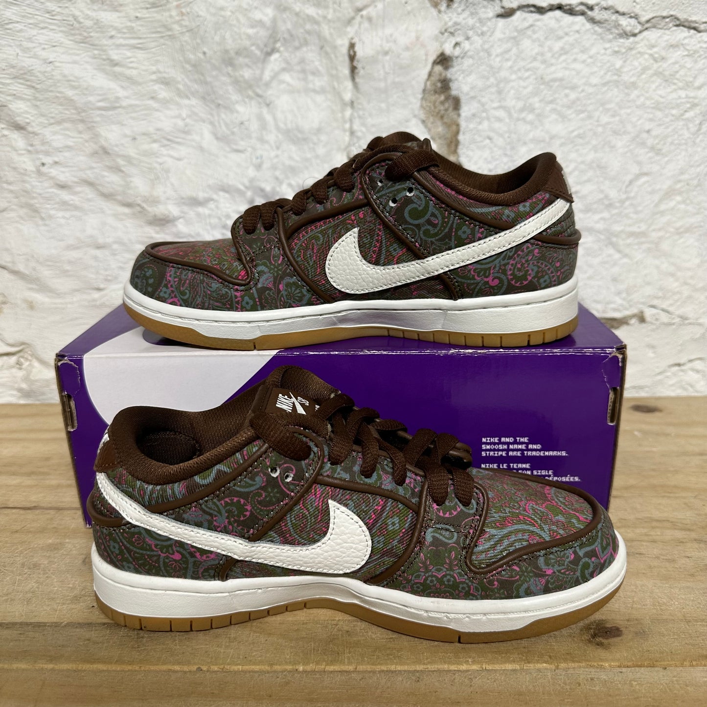 Nike SB Dunk Low Paisley Brown Sz 4