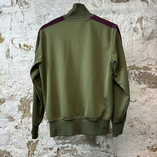 Palm Angels Maroon Stripe Olive Track Jacket Sz S