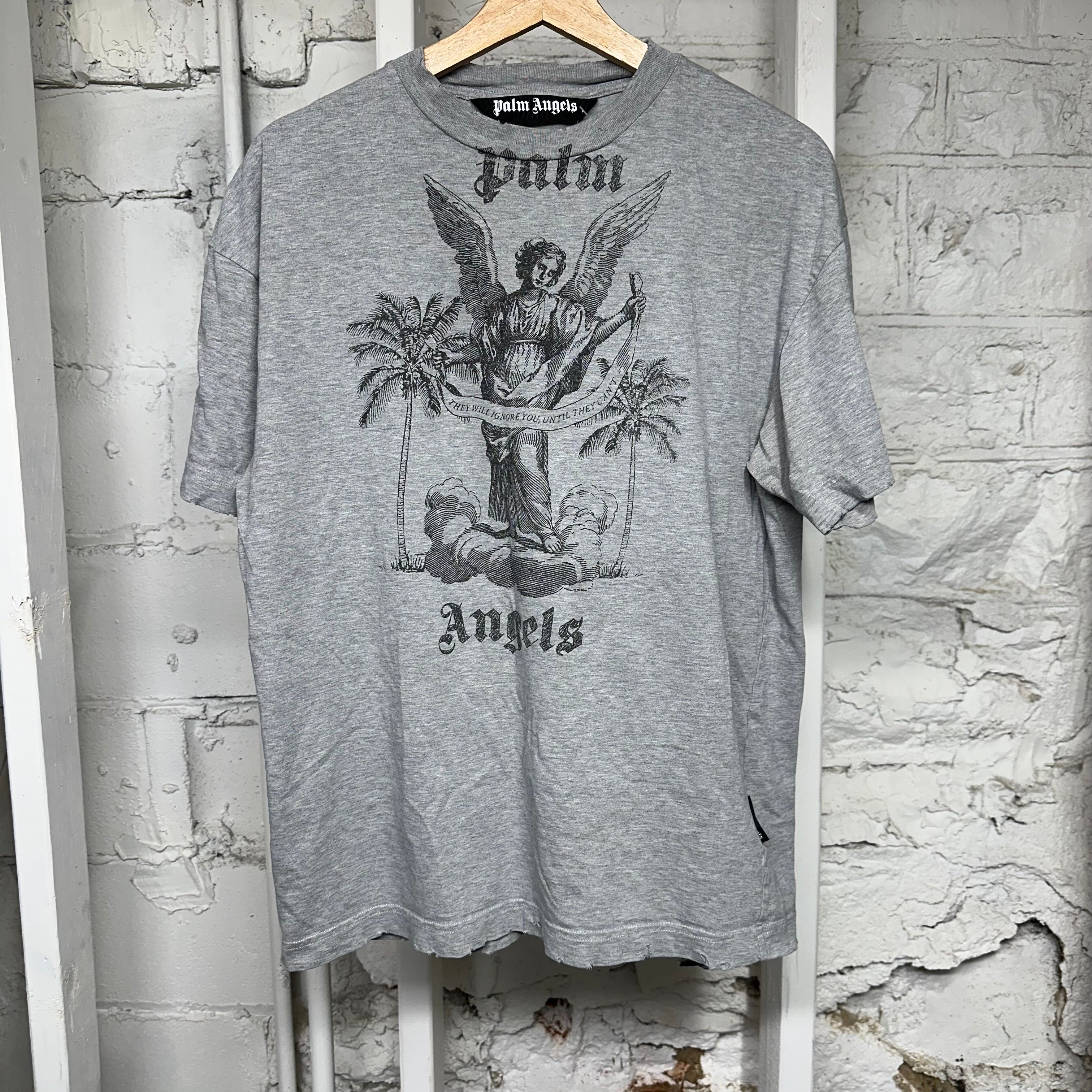 Palm Angels Angel Grey T-Shirt Sz XS