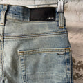 Amiri MX1 Olympic Patch Blue Denim Jeans Sz 28