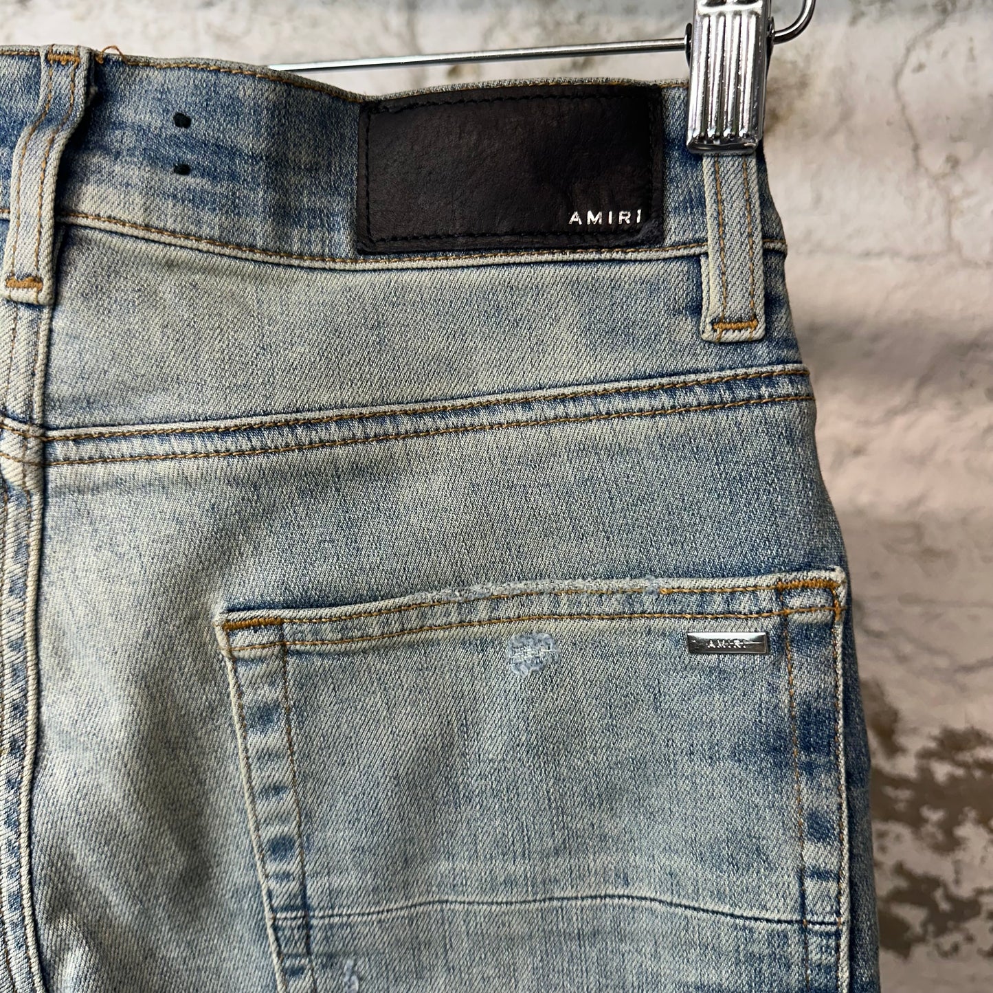 Amiri MX1 Olympic Patch Blue Denim Jeans Sz 28