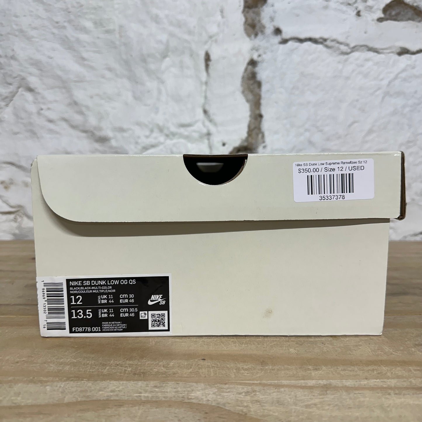 Nike SB Dunk Low Supreme Ramellzee Sz 12