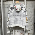 Vale Peace White Zip Up Hoodie Sz L
