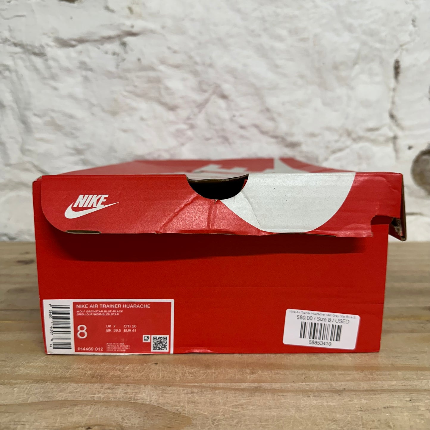 Nike Air Trainer Huarache Wolf Grey Star Blue Sz 8