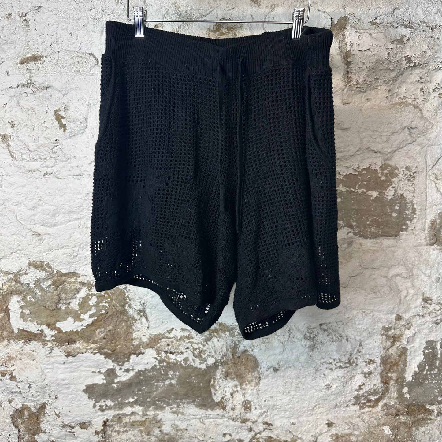 Amiri Crochet Black Mesh Shorts Sz XL