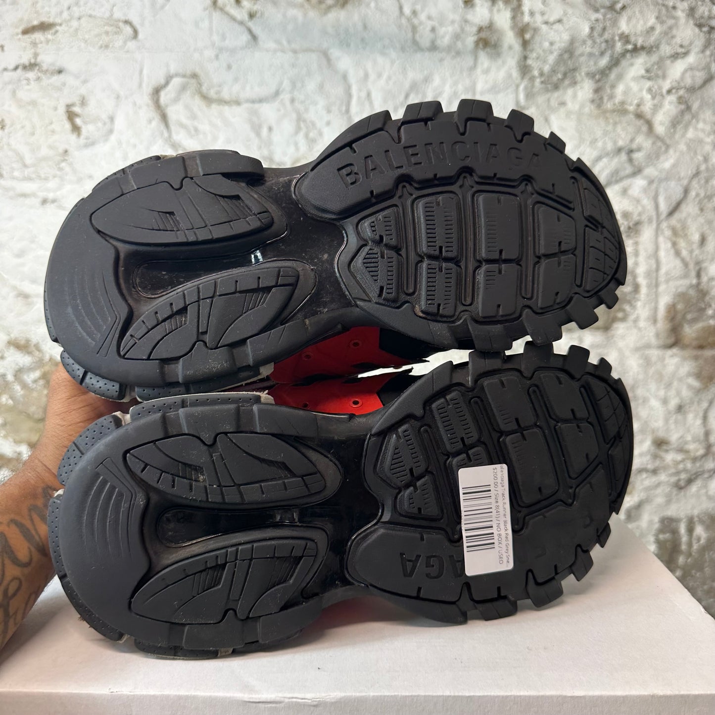 Balenciaga Track Runner Black Red Grey Sneaker Sz 8 (41)