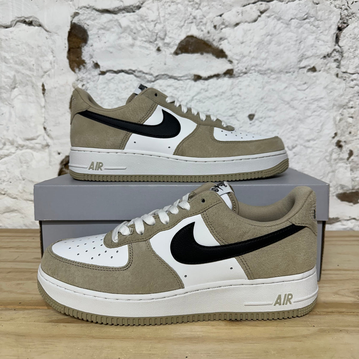 Nike Air Force 1 Low White Dessert Khaki Black Sz 9.5