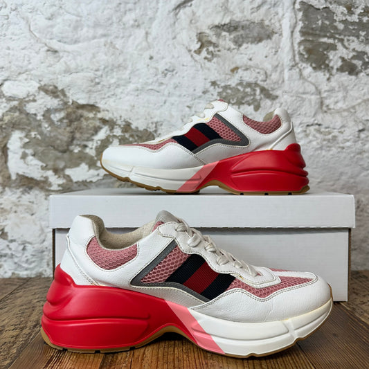 Gucci Rhyton White Pink Red Sneaker Sz 5.5 (37.5)