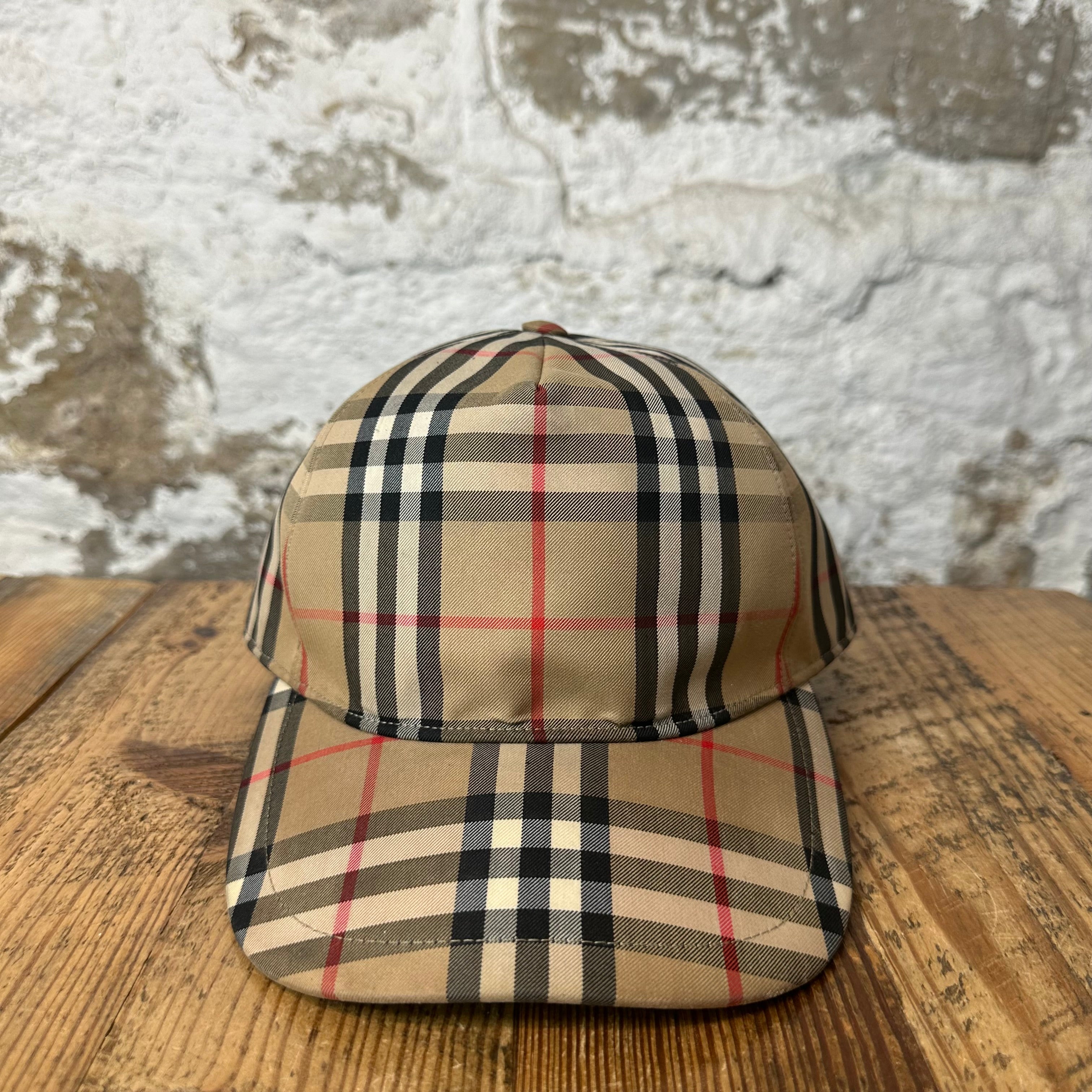 Burberry Tan Plaid Hat Sz M