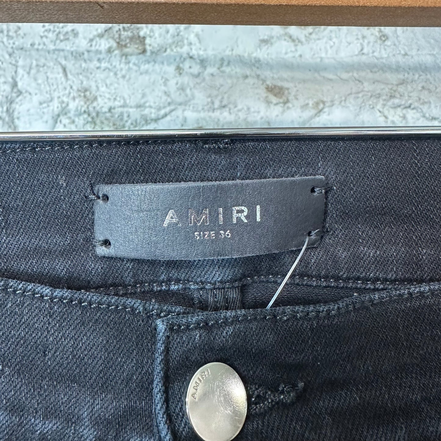 Amiri Cheetah Thrasher Black Denim Jeans Sz 36