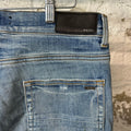 Amiri MX1 Indigo Paisley Blue Denim Jeans Sz 33