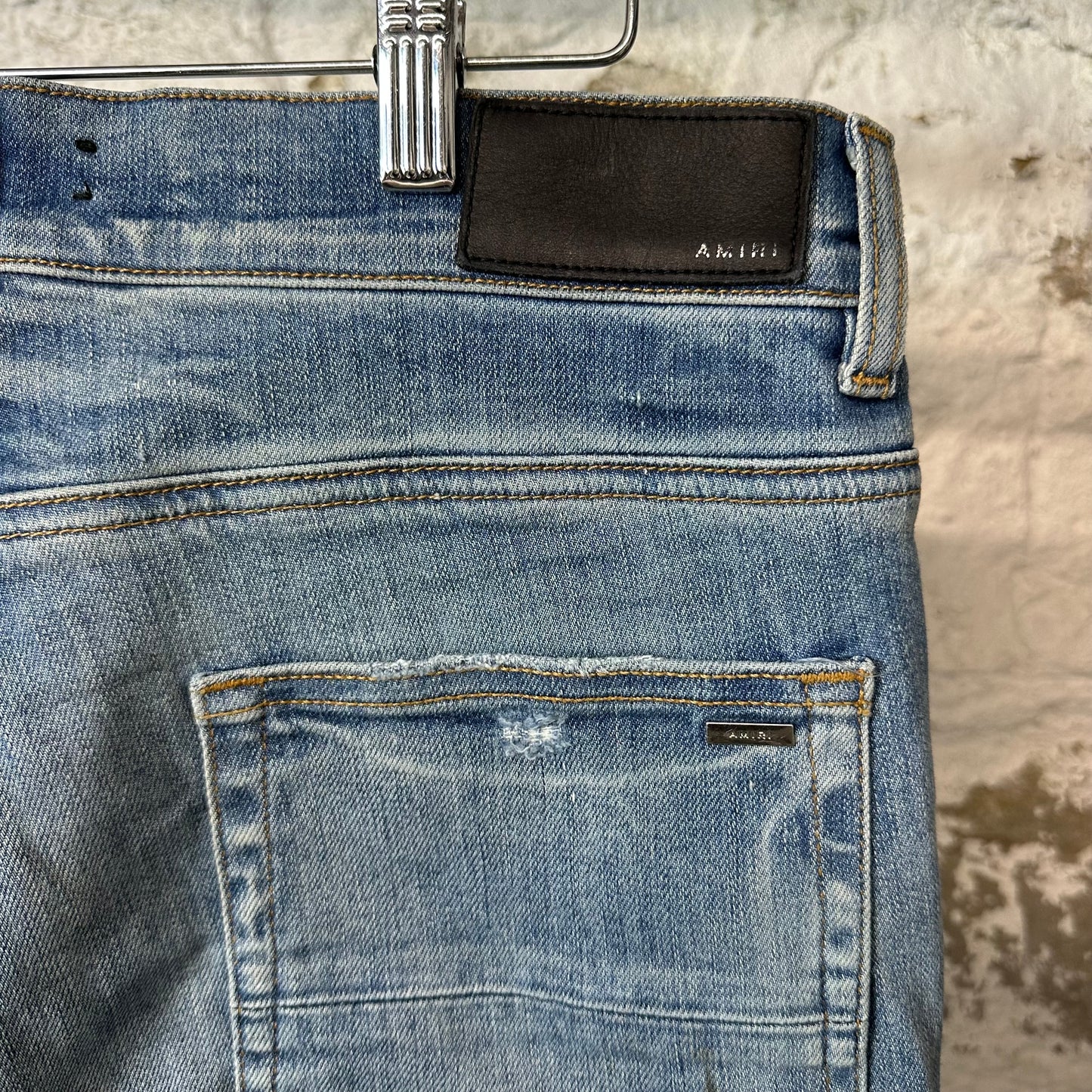 Amiri MX1 Indigo Paisley Blue Denim Jeans Sz 33
