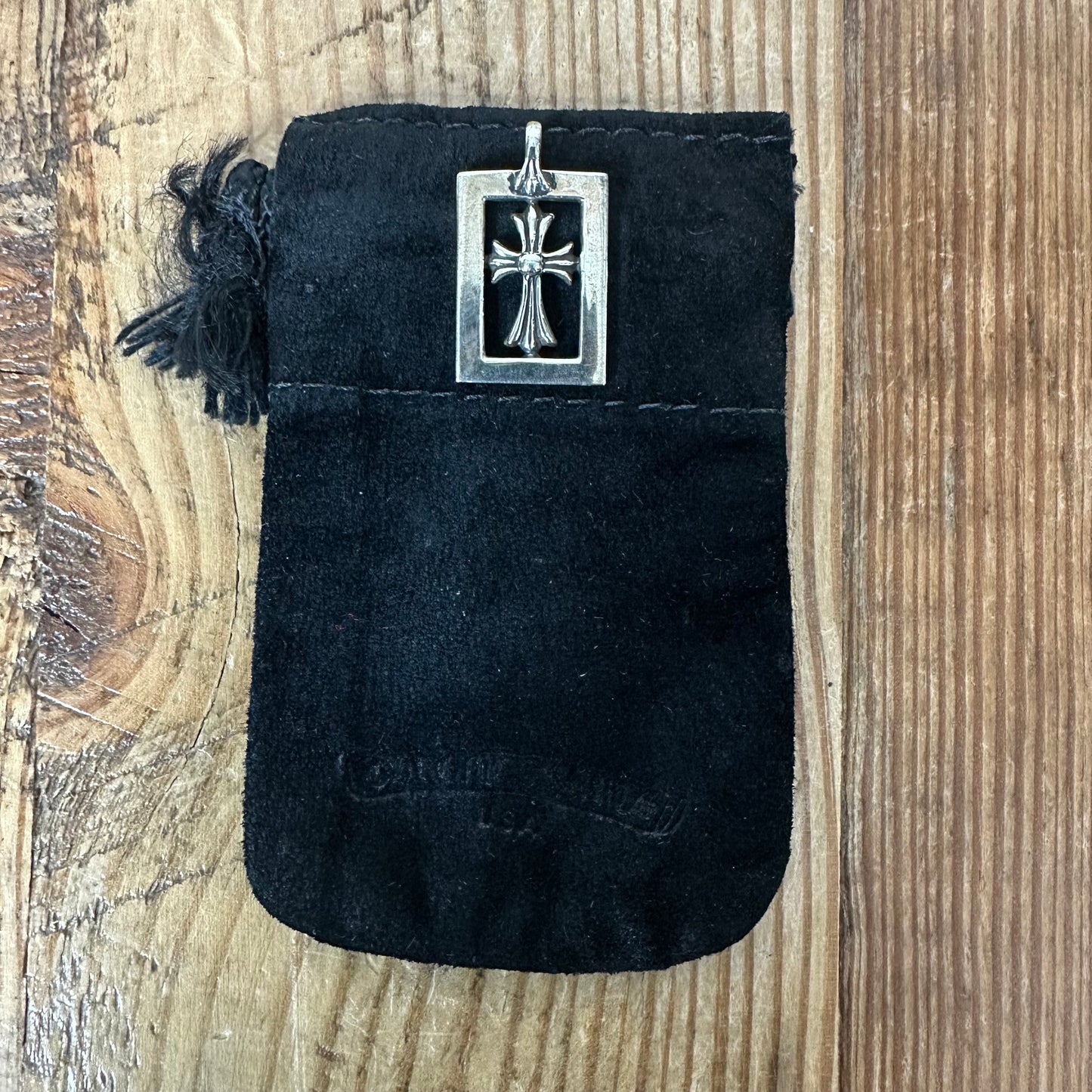 Chrome Hearts Baby Fat Cross Silver Pendant