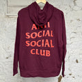 Anti Social Social Club Maroon Hoodie Sz S