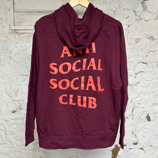 Anti Social Social Club Maroon Hoodie Sz S