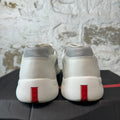Prada Americas Cup White Leather Grey Sneaker Sz 9.5