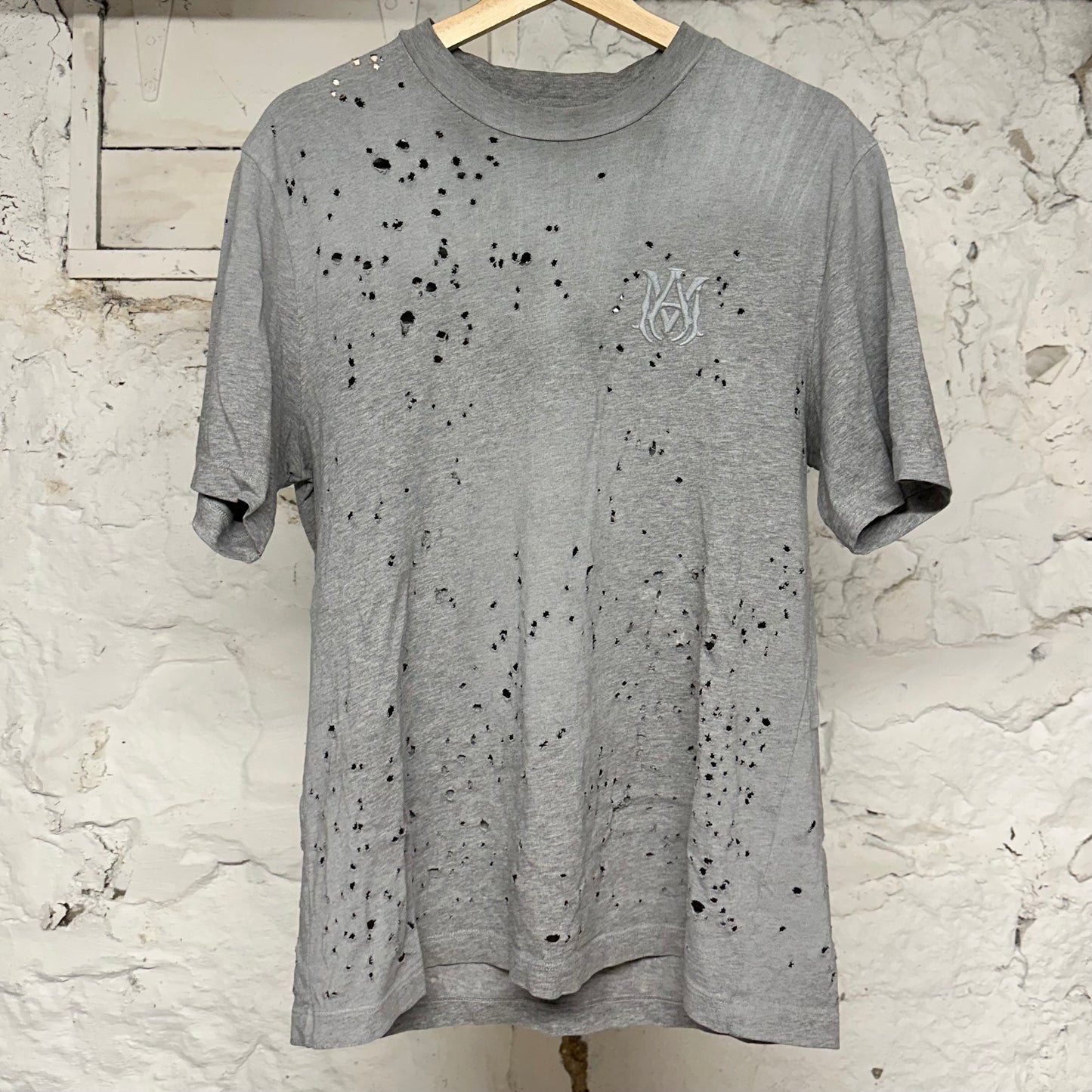 Amiri Distressed Grey T-Shirt Sz XS