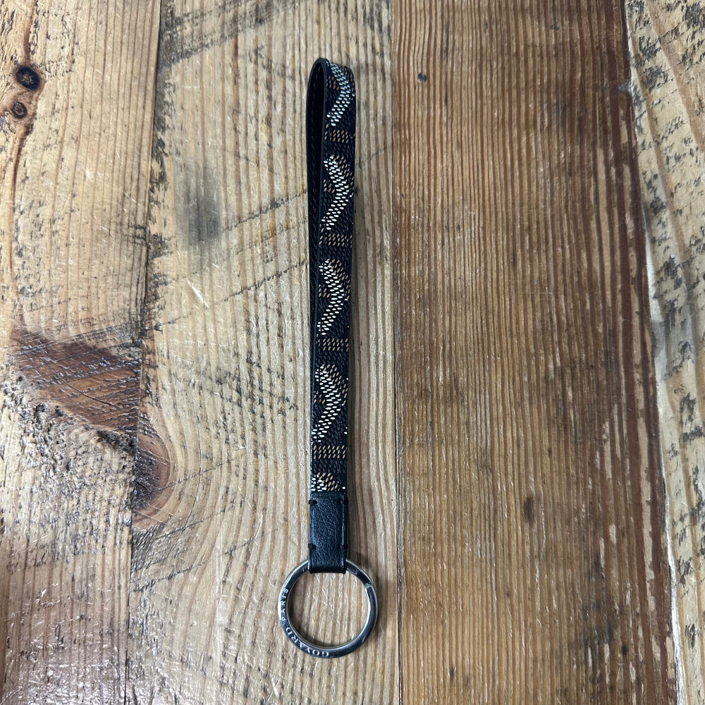 Goyard Brown Monogram Black Key Ring Holder