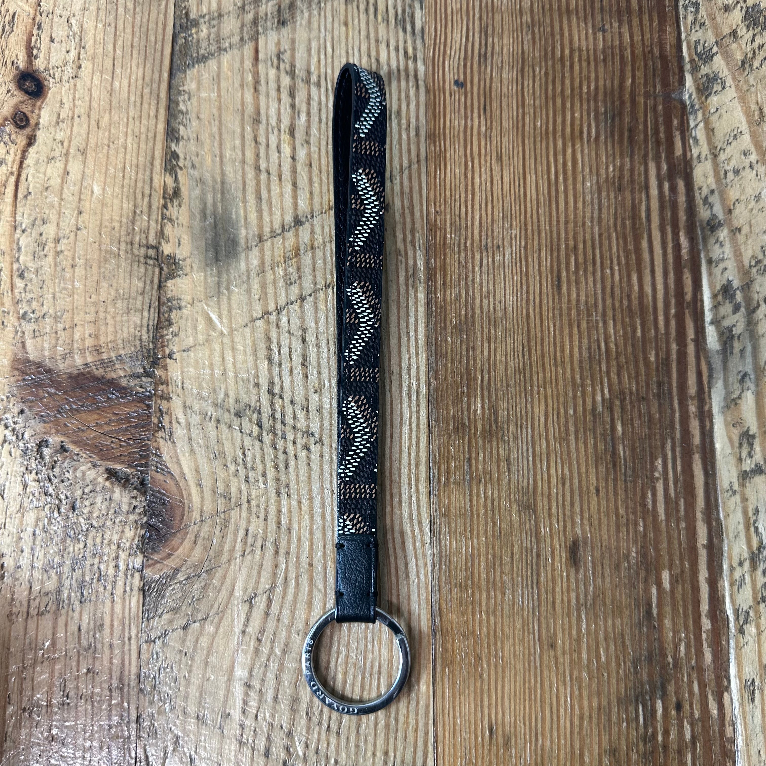 Goyard Brown Monogram Black Key Ring Holder