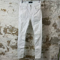 Amiri MX1 White Leather White Denim Jeans Sz 29