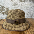 Gucci Beige GG Monogram Canvas Bucket Hat Sz M