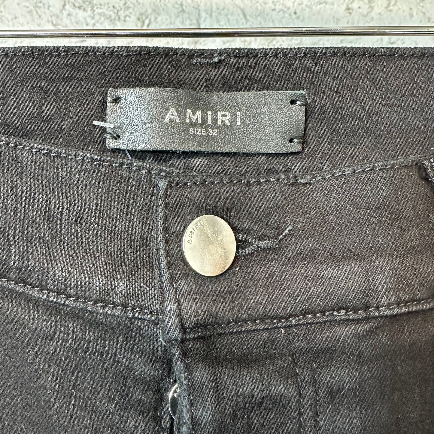 Amiri MX1 Grey Paisley Black Denim Jeans Sz 32