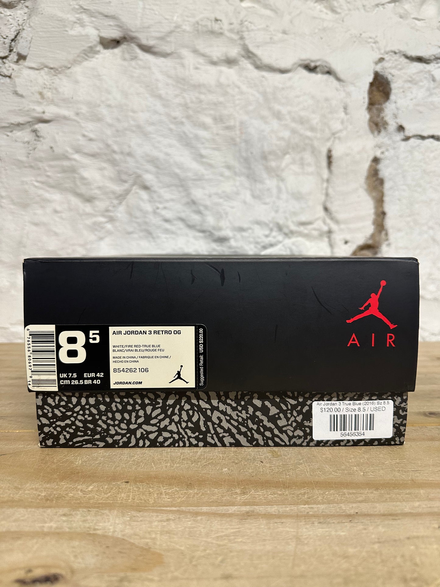 Air Jordan 3 True Blue (2016) Sz 8.5