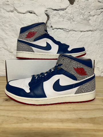 Air Jordan 1 Mid True Blue Sz 13